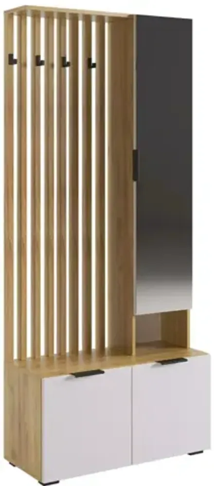 Прихожая Бери 800х350х1826 (Дуб крафт золотой/Белое дерево), ЛДСП 16 мм, Мебельсон, г. Ижевск