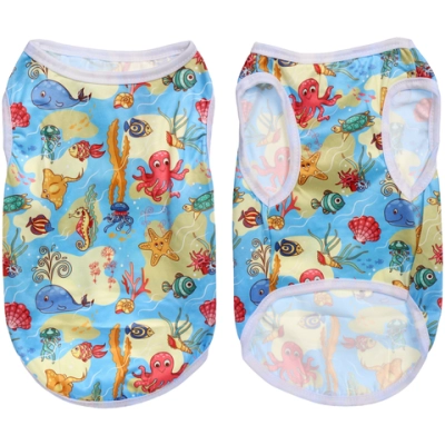 Майка для кошек и собак мелких пород «БРО на стиле», пляжная вечеринка, размер М (длина спинки 29см, объем груди 35см, от 3 до 6кг)