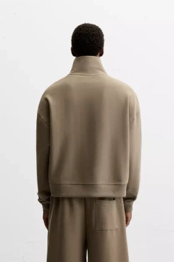 ZARA ТОЛСТОВКА КОМФОРТНОЙ ПОСАДКИ ИЗ ВЫСОКОТЕХНОЛОГИЧНОЙ ТКАНИ, ТЕМНЫЙ ХАКИ