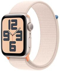 Apple Watch SE 2 (2023), 44 мм, Умные часы Корпус из алюминия цвета Сияющая звезда, Sport Loop Сияющая звезда (MRE63)