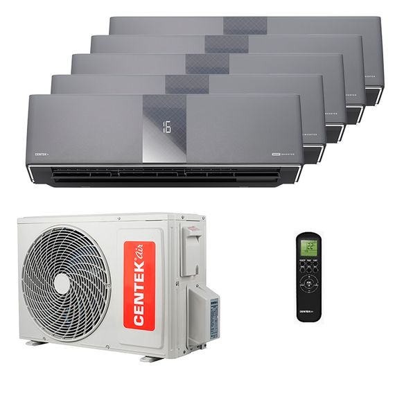Мультисплит система на 5 комнат Centek CT-66AMWM-H09/4R3B(HG) (IN) x 5 / CT-66AM5-H42/4DR3C