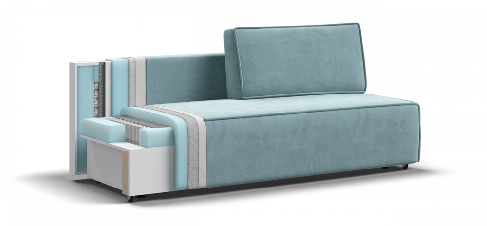 Диван Норд мини Велюр Монолит аква