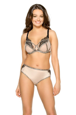 Бюстгальтер с леопардовой отделкой мягких чашек (Размер: 70J) (Цвет: телесный)