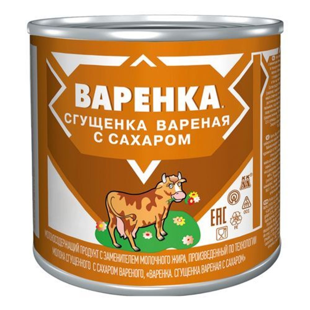 Сгущенка вареная с сахаром Коровка 4% с змж, 370г ж/б