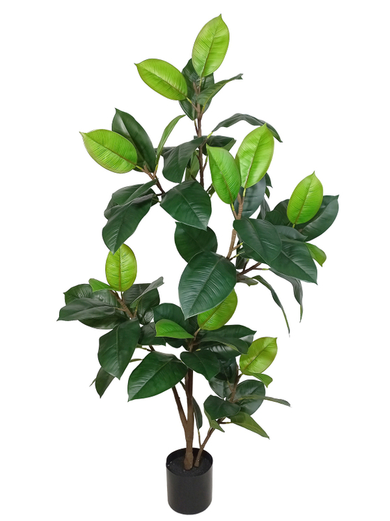 Искусственное растение Фикус Эластика зеленый 130см в кашпо