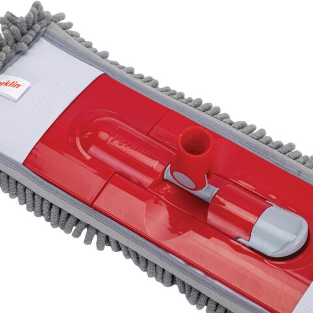 Швабра КОМПЛЕКТ черенок 75-130 см + флаундер 40 см + МОП микрофибра СИНЕЛЬ (ТИП К), PERKLIN (ПЕРКЛИН), 700981