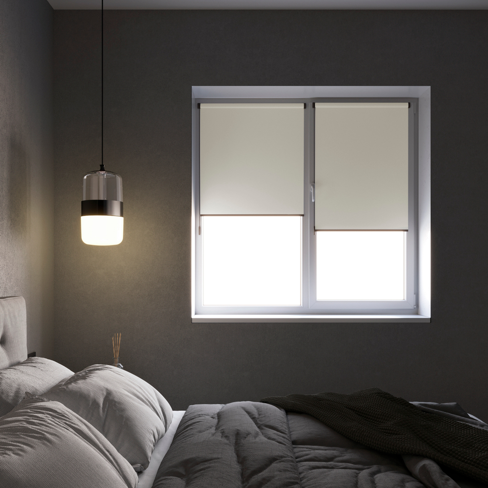 Штора рулонная Блэкаут Натали Кремовая Тёмная комплектация