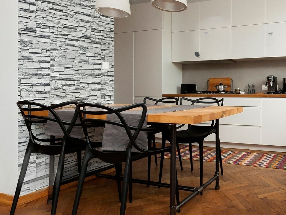 Самоклеящаяся мягкая панель ПВХ Сланец серый 770х700х3 мм