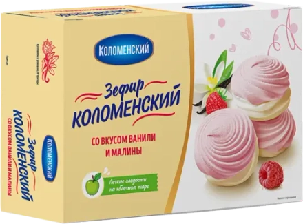 Зефир со вкусом ванили и малины Коломенский 250г