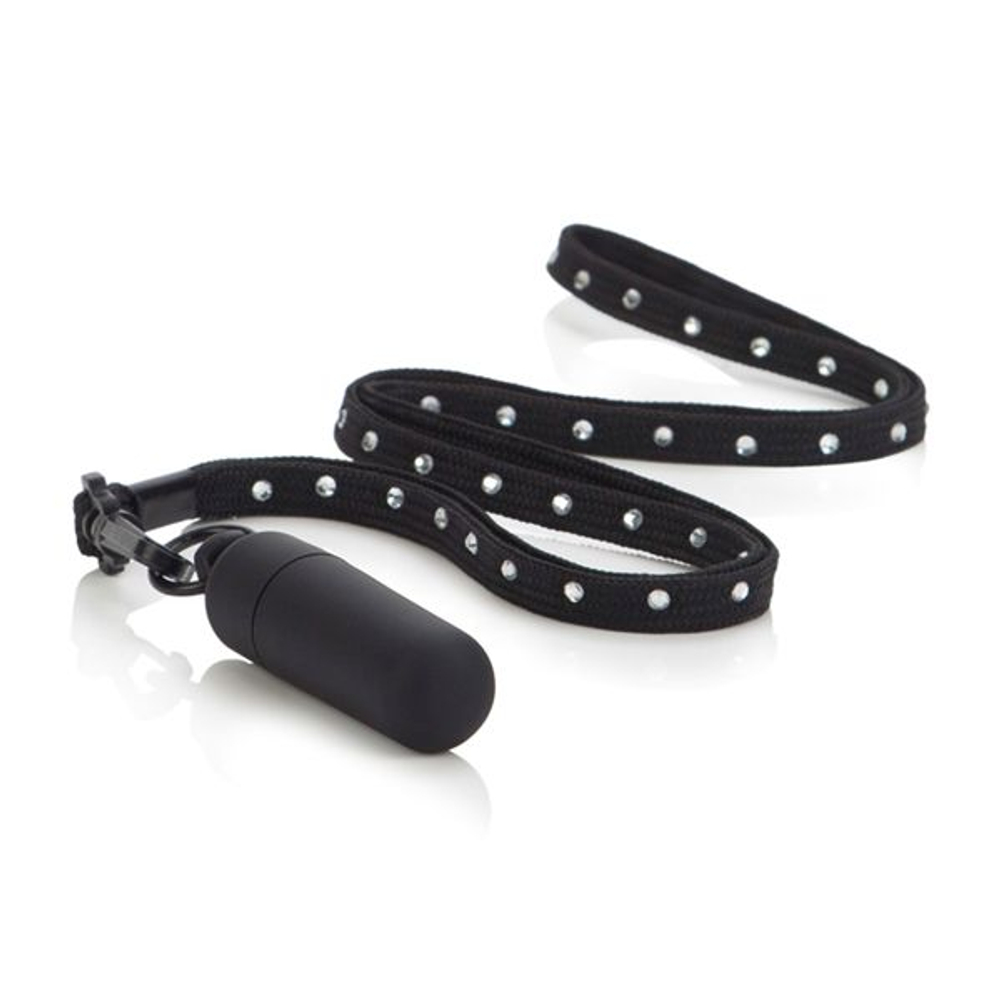 Виброяйцо на кожаном ремешке Phil Varone All Access Vibrating Pass (Цвет: черный)