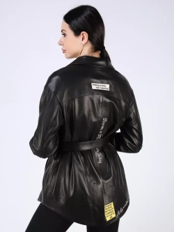 Кожаная куртка демисезонная рубашка