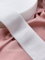 Резинка эластичная атласная широкая белая 4 см