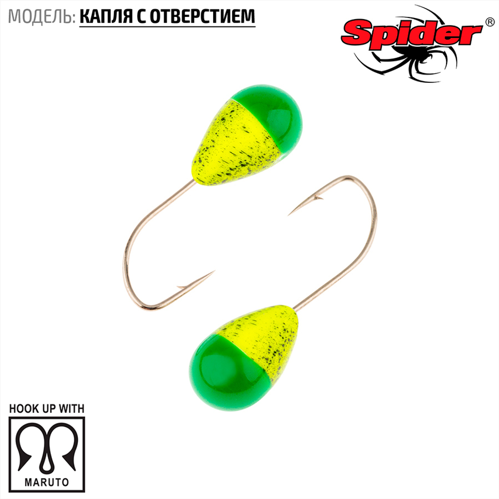 Мормышка вольфрамовая Spider 1235 "Капля с отверстием" (3.5мм, 0.54гр)