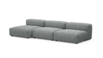 Диван с оттоманкой Фиджи (малый) Cilium Steel 315*137*62 см, Серый Вельвет Нераскладной Фиеста
