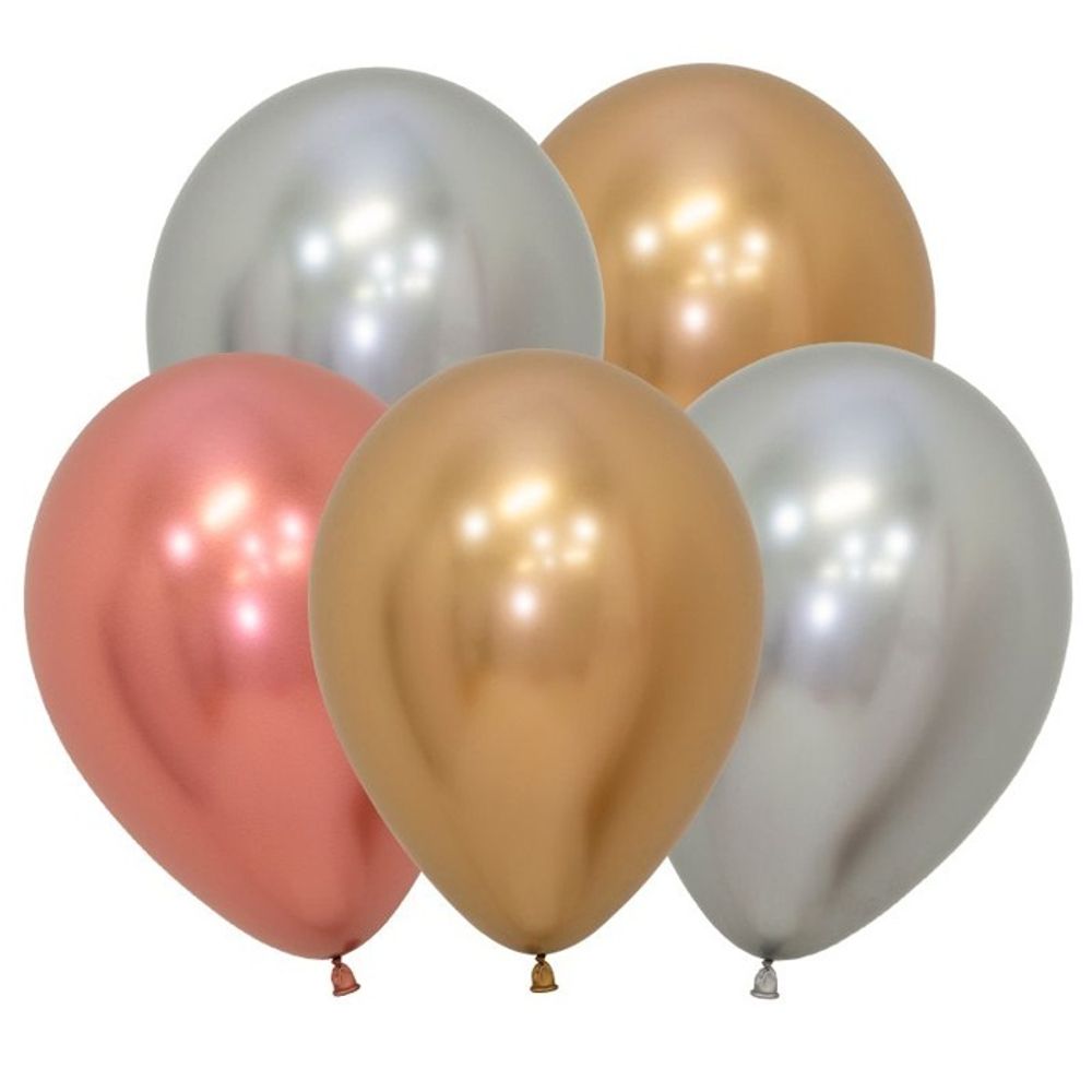 Воздушные шары Sempertex, цвет 901 хром ассорти ДеЛюкс, 12 шт. размер 12&quot;