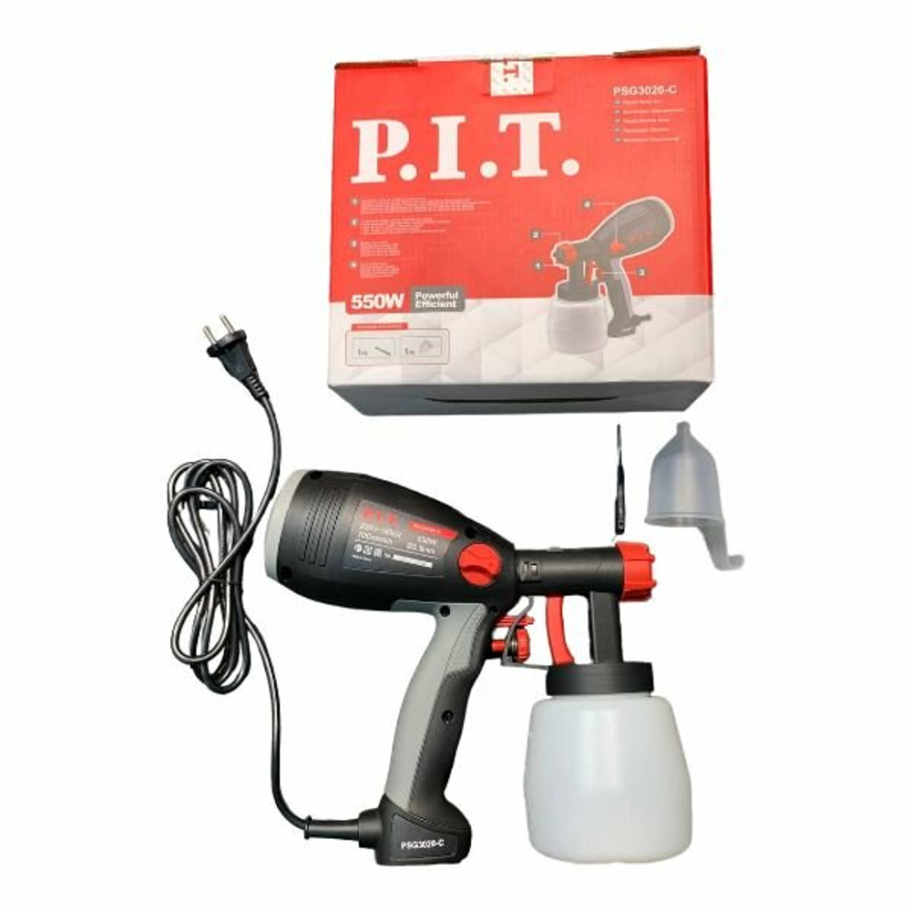 Краскораспылитель P.I.T PSG3020-C МАСТЕР 550Вт,700мл/мин,емкость 800мл
