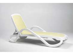 Шезлонг Alfa белый/бежевый