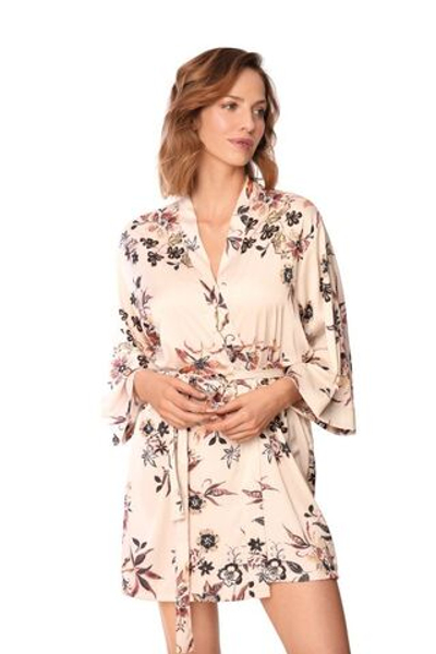 Халат Xiana с длинным рукавом (Размер: XL) (Цвет: бежевый)