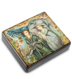 Народные промыслы ШК-30/ 34 Шкатулка «На прогулке» исп. Акминская И.