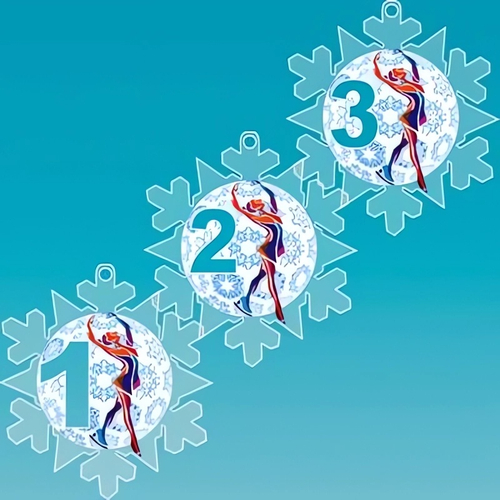 1560-004 Акриловая медаль Фигурное катание 1,2,3 место