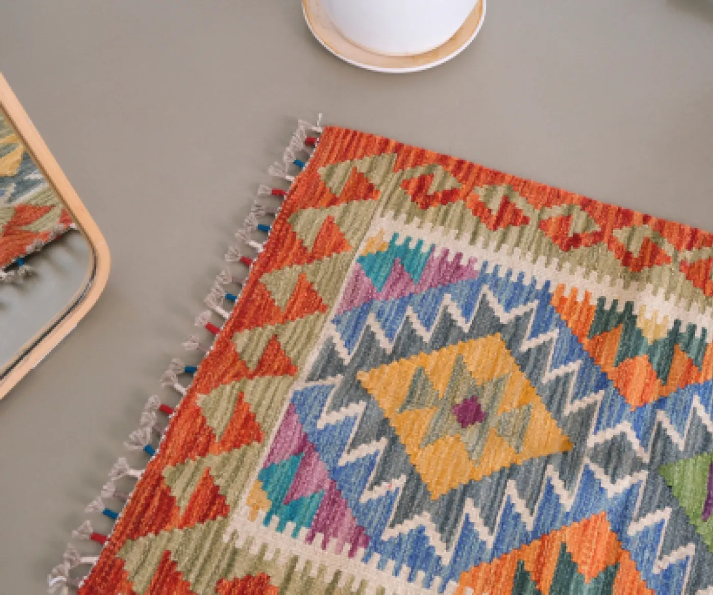 Коврик оранжевый с узором