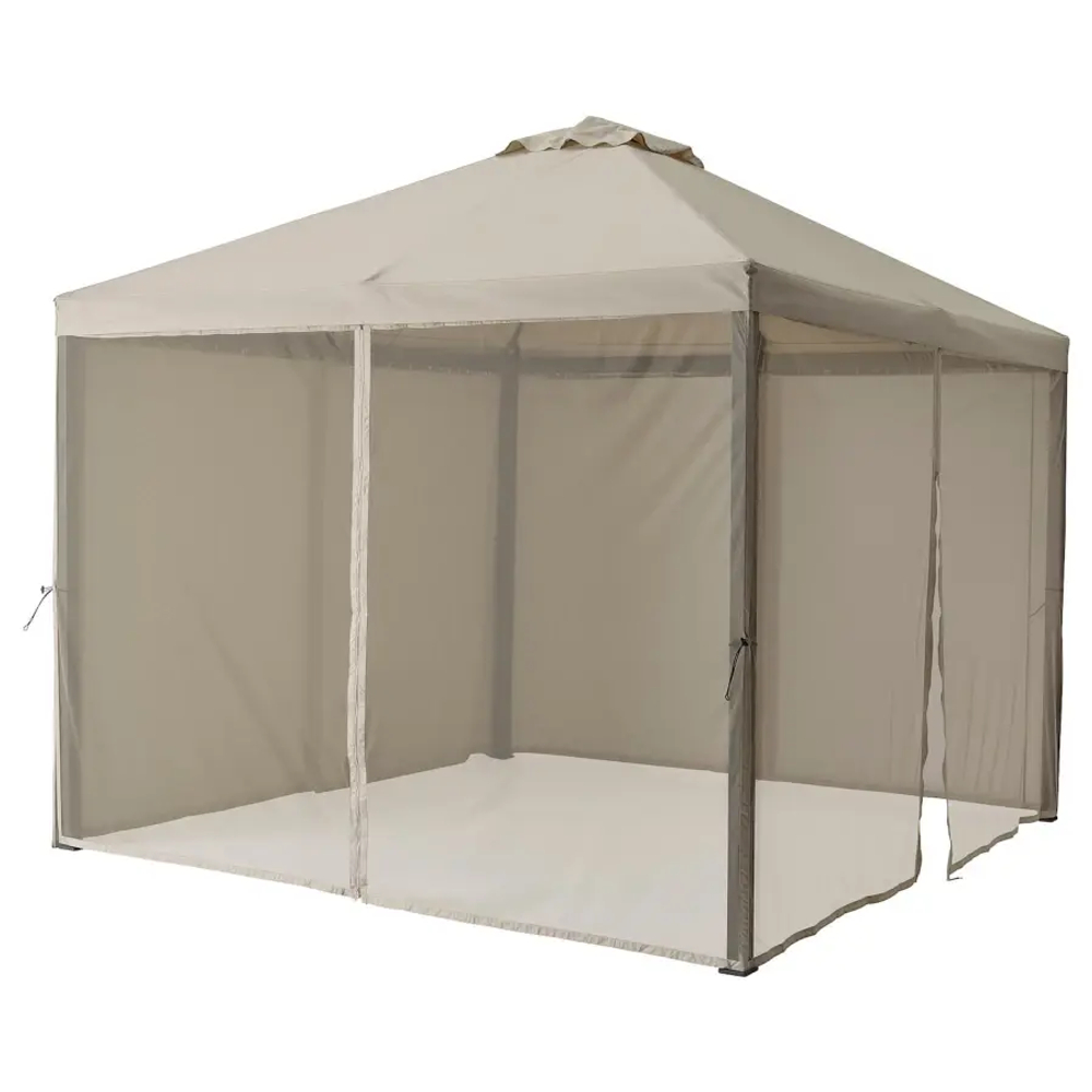 Беседка с сеткой - IKEA HIMMELSÖ/HIMMELSO/ХИММЕЛЬСЁ ИКЕА, 300х300х290 см, бежевый/черный
