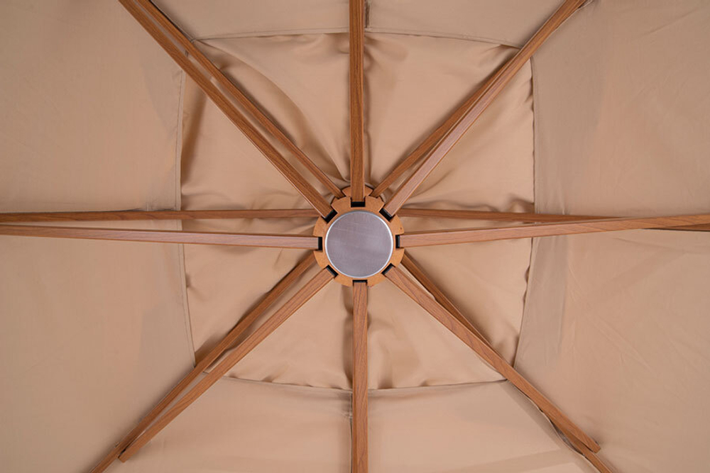 "Корсика" зонт уличный 3х3м на боковой алюминиевой опоре, цвет под дерево