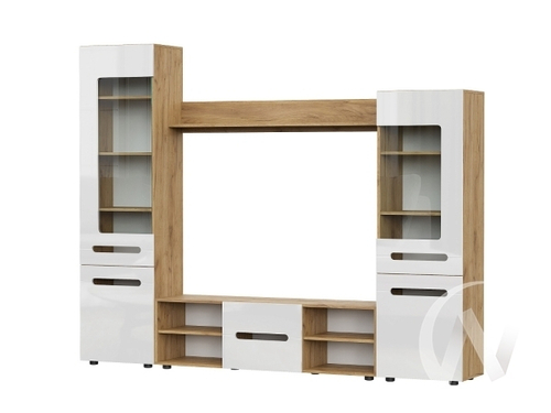 Гостиная МГС 6 исполнение 1 (дуб золотой/белый глянец)