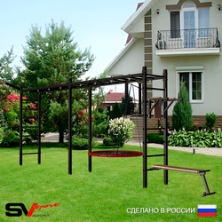 Уличная шведская стенка Sv Sport рукоход х 2 У55211.2 (Брусья/Скамья/Гнездо 115см/Кронш бокс)