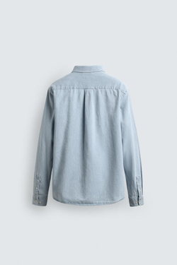 ZARA ДЖИНСОВАЯ РУБАШКА, НЕБЕСНО-ГОЛУБОЙ