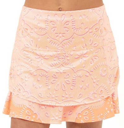 Юбка для девочки теннисная Lucky in Love Girls Eyelet Go Ruched Skirt - orange frost