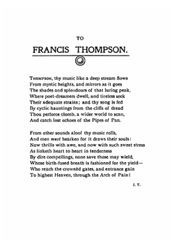 Francis Thomson, the Preston-born poet. (with notes on some of his works) | John Thomson