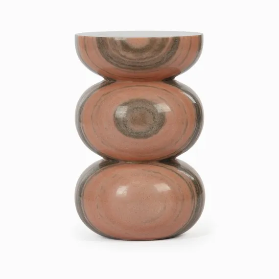 Кофейный стол Ove Ø28х45 см, розовый мрамор