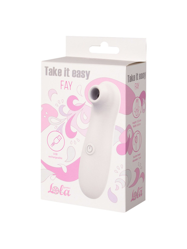 Перезаряжаемый вакуумно-волновой стимулятор Take it Easy Fay White