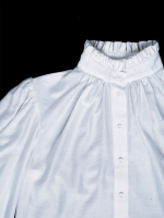 Блуза женская из тенсела и шелка "Крестьянская". Сливочный