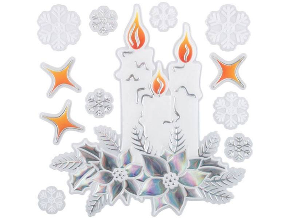 Наклейка новогодняя "Рождество" 18*17,5см