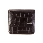 Фото стильный коричневый квадратный мужской кошелёк 10х10 см из натуральной кожи 063-DC32-12B в коробке