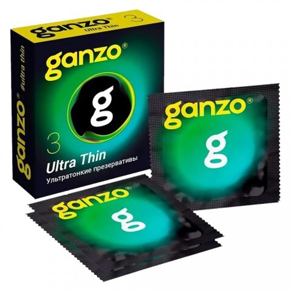 Презервативы ультратонкие Ganzo Ultra Thin Black Edition, 3 шт.
