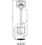 Заготовка сувальдного ключа 13955 ELB17D (желтый)