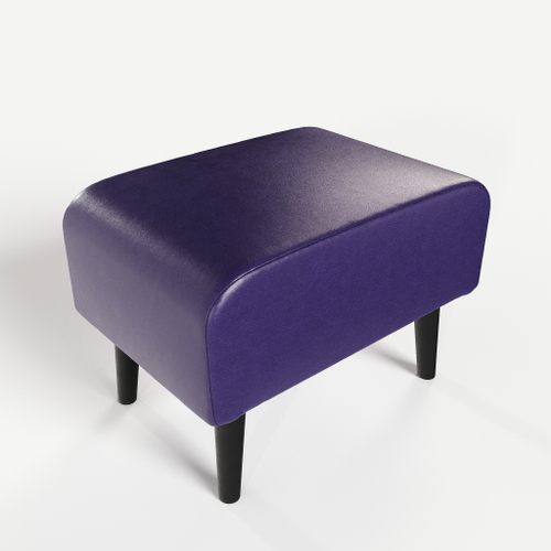 Пуф на высоких ножках Фантазёр из фиолетовой эко-кожи в офис, дом, салон красоты, прихожая, гостиная, на кухню, в кафе, в зону ожидания, в коридор, к туалетному столику. Банкетка, подставка.