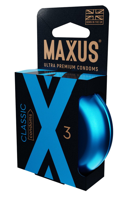 Классические презервативы в железном кейсе MAXUS Classic - 3 шт.