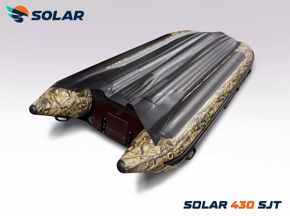 Лодка надувная моторная solar-430 super jet tunnel
