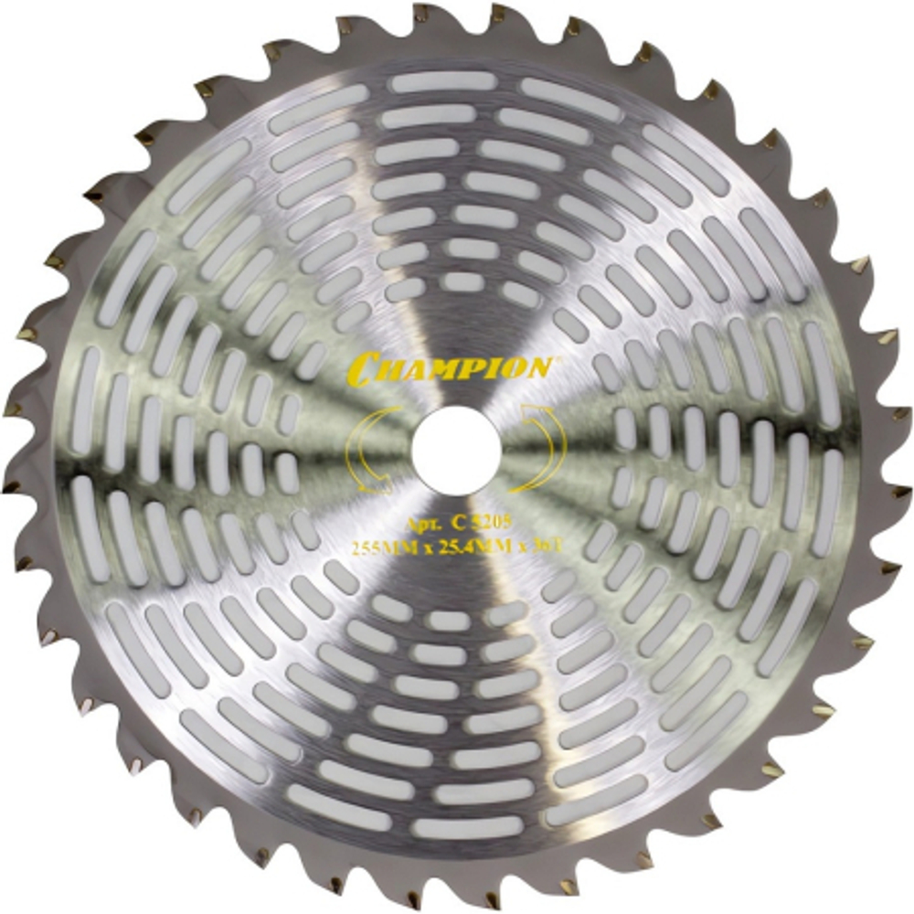 Нож CHAMPION Super Light 36 зубчатый d=255*25,4mm твердосплавные зубцы   C5205