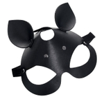 Кожаная маска кошки с ушками (Цвет: черный)