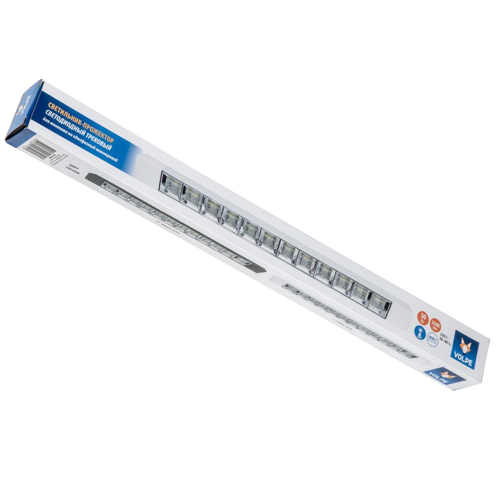 ULB-Q282 30W-4000K WHITE Светильник-прожектор светодиодный трековый. Линейный. 2500 Лм. Белый свет 4000К. Корпус белый. ТМ Volpe