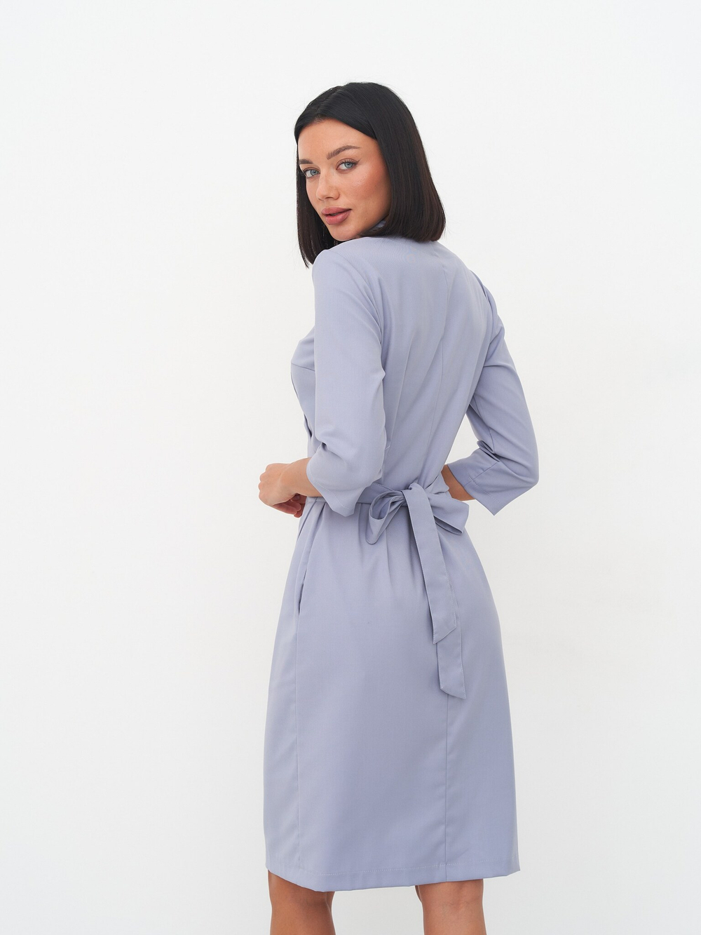 Халат женский м184 soft premium серо-голубой129