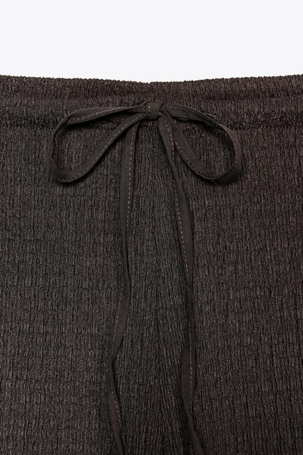 ZARA БРЮКИ ПРЯМОГО КРОЯ ИЗ РЕЛЬЕФНОЙ ТКАНИ, ШОКОЛАДНЫЙ