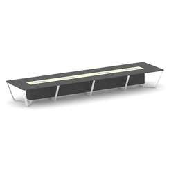 Steel Meet Стол переговорный прямоугольный KM-PR.B.SP-20 Антрацит/Ваниль Глянец/Металл Белый 6400*16