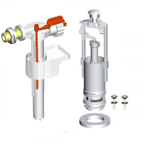 Арматура для бачка,кнопочная с боковой подводкой 1/2 , ALCAPLAST