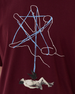 UNDERCOVER ФУТБОЛКА БОРДОВАЯ С ПРИНТОМ